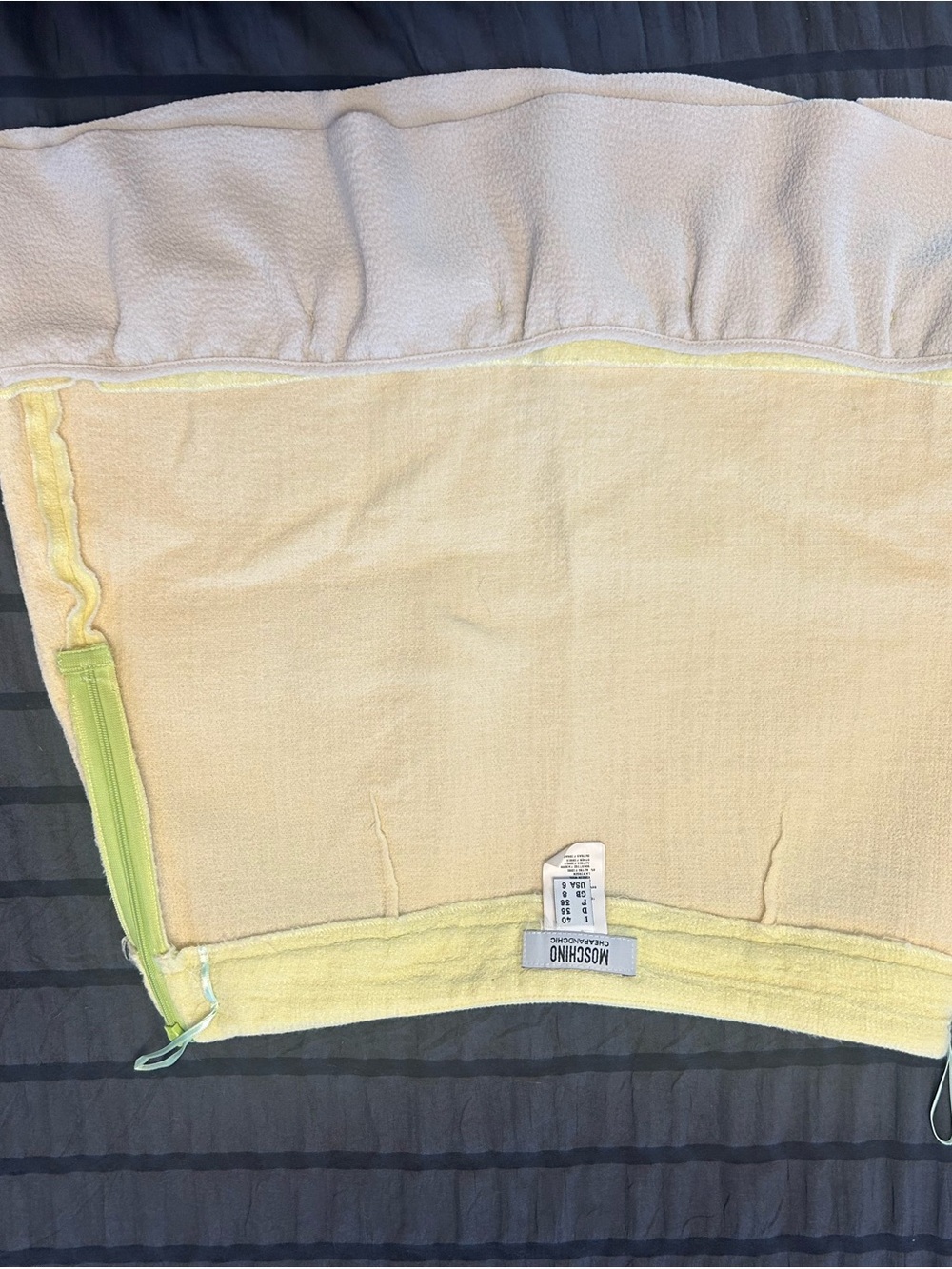Moschino Pale Yellow Mini Skirt with Cream Ruffle - Picture 6 of 9